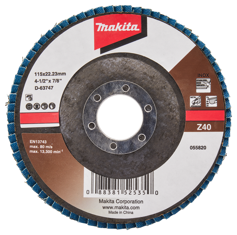 Makita Zubehör Lamellenschleifscheibe 115 mm Z40 – D-63747 D-63747