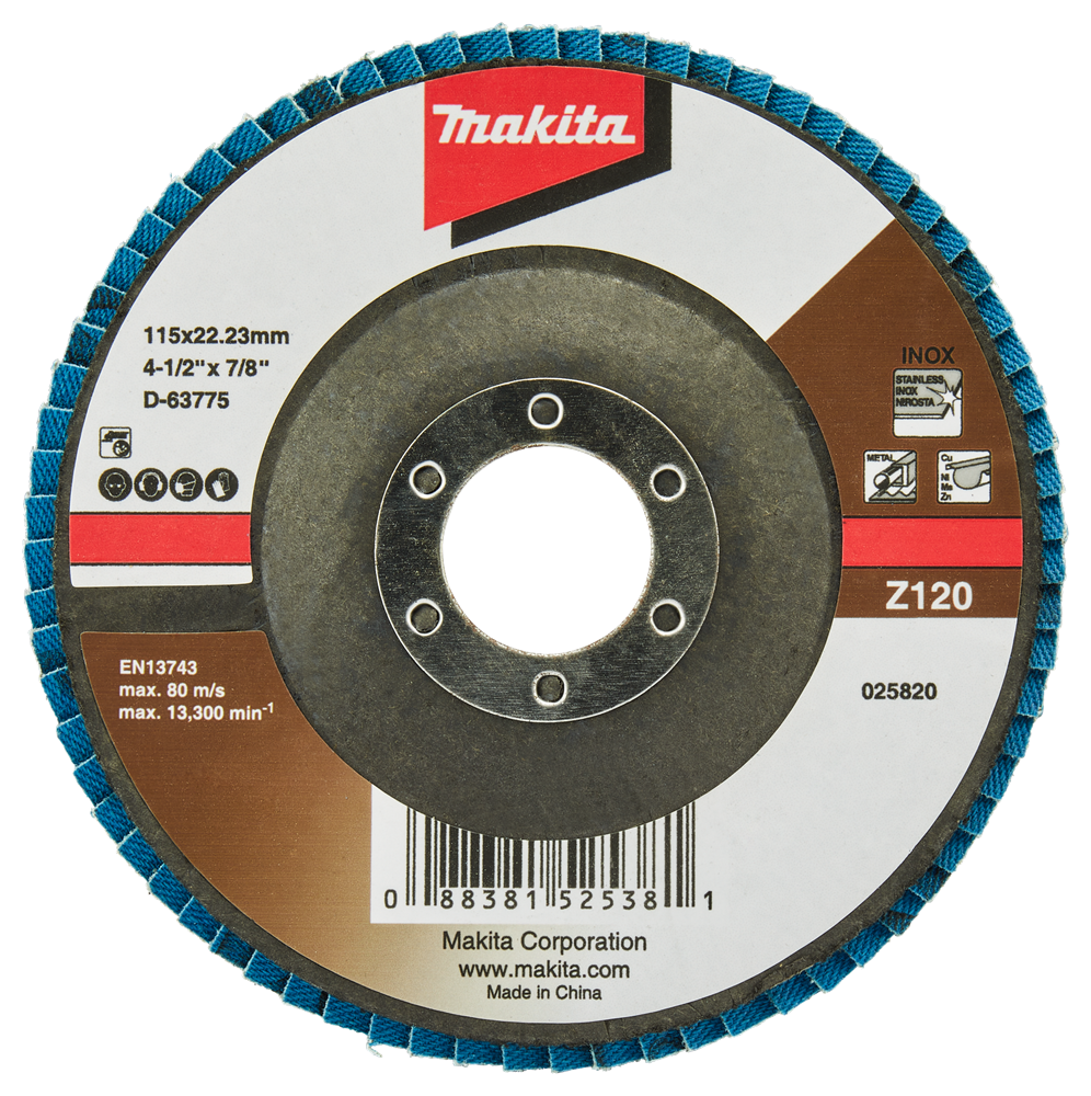 Makita Zubehör Lamellenschleifscheibe 115 mm Z120 – D-63775 D-63775