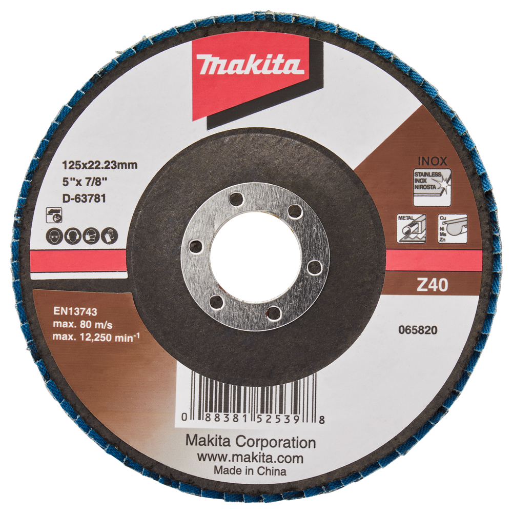 Makita Zubehör Lamellenschleifscheibe 125 mm Z40 – D-63781-10 – D-63781-10