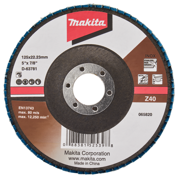 Makita Zubehör Lamellenschleifscheibe 125 mm Z40 – D-63781-10 – D-63781-10