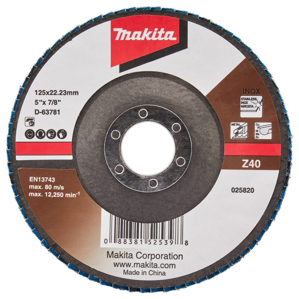Makita Zubehör Lamellenschleifscheibe 125 mm Z40 – D-63781 D-63781