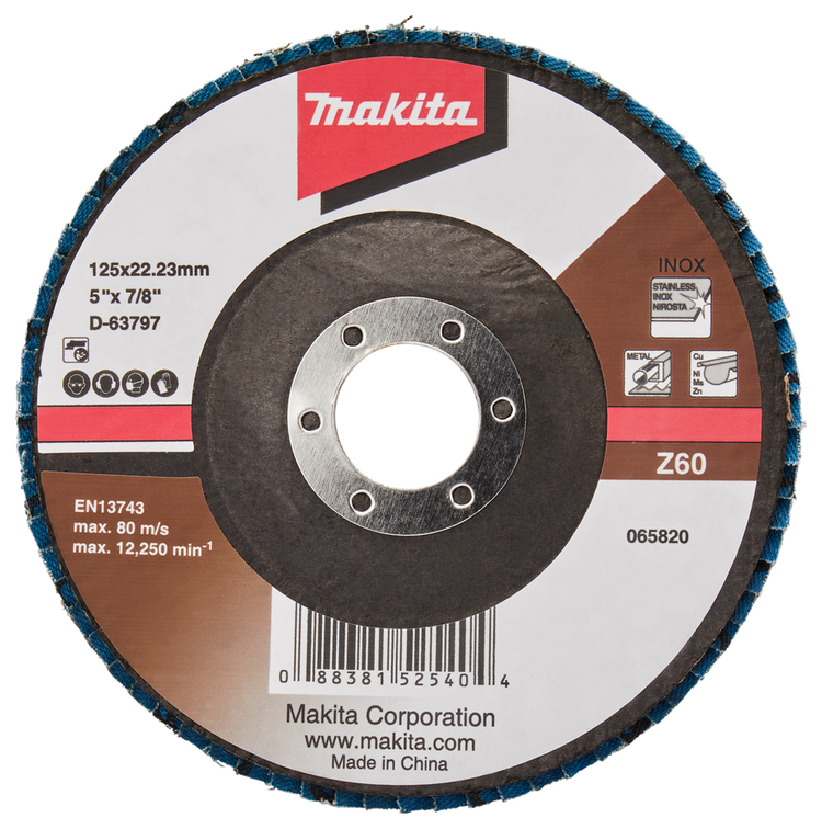 Makita Zubehör Lamellenschleifscheibe 125 mm Z60 – D-63797-10 D-63797-10