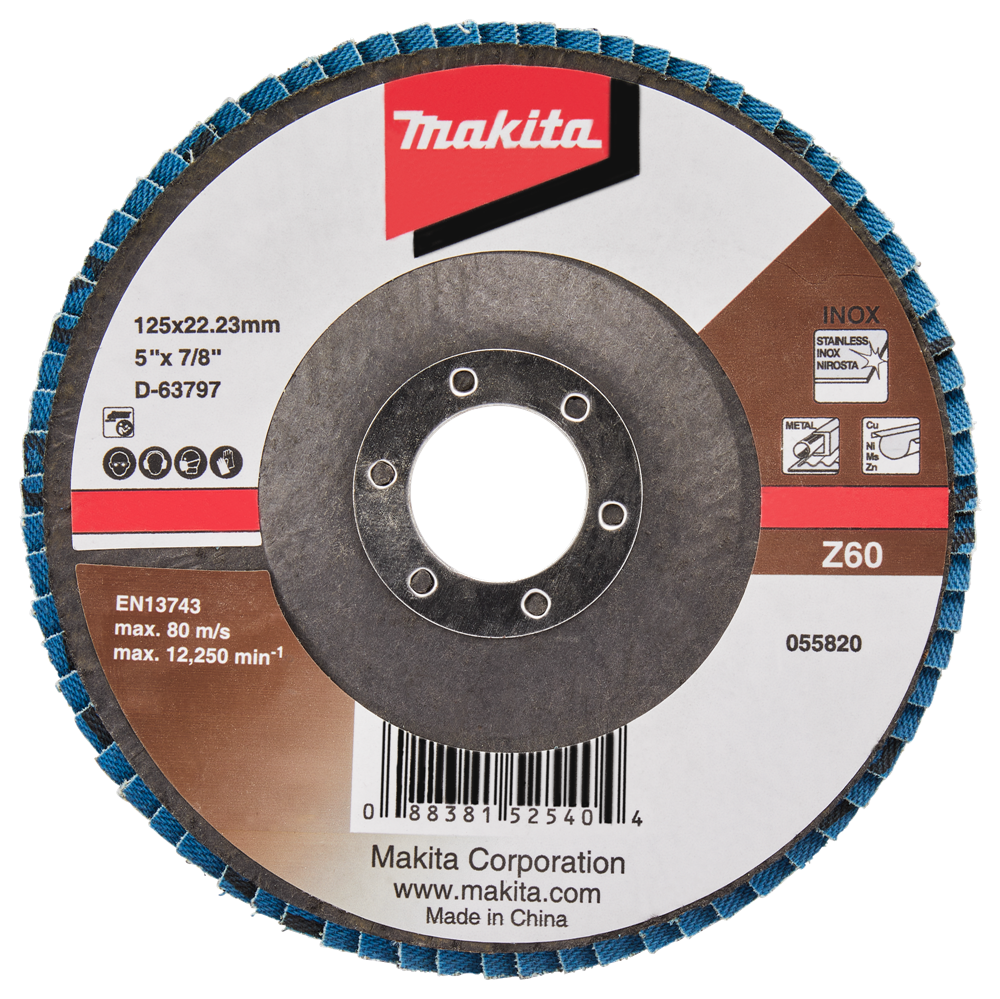 Makita Zubehör Lamellenschleifscheibe 125 mm Z60 – D-63797 D-63797
