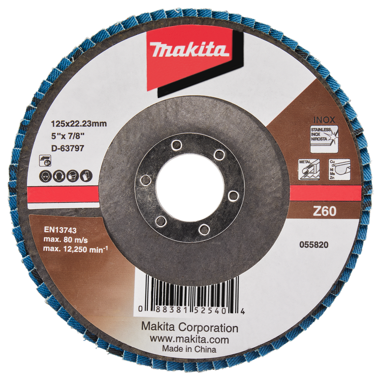 Makita Zubehör Lamellenschleifscheibe 125 mm Z60 – D-63797 D-63797