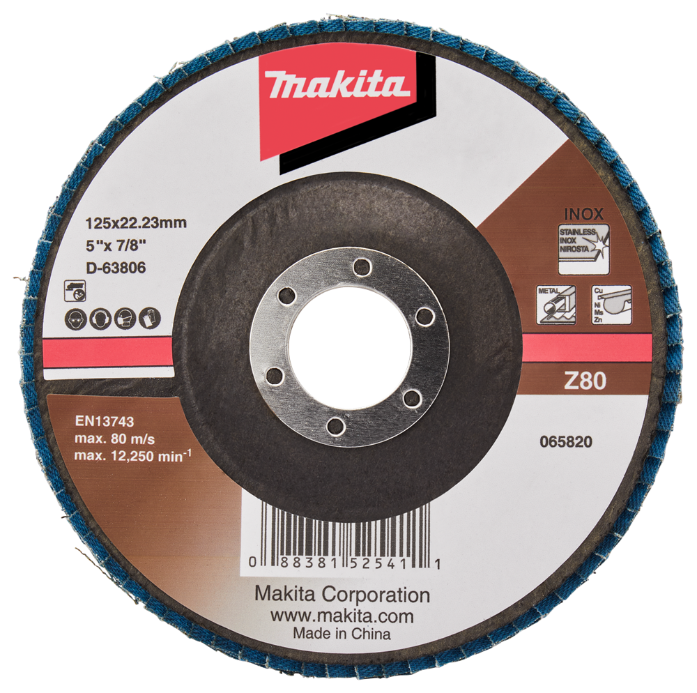 Makita Zubehör Lamellenschleifscheibe 125 mm Z80 – D-63806-10 D-63806-10