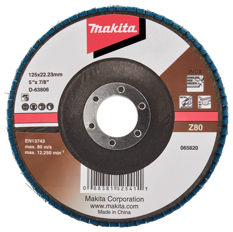 Makita Zubehör Lamellenschleifscheibe 125 mm Z80 – D-63806-10 D-63806-10