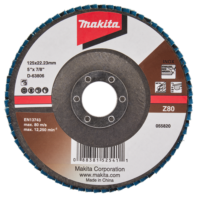 Makita Zubehör Lamellenschleifscheibe 125 mm Z80 – D-63806 D-63806