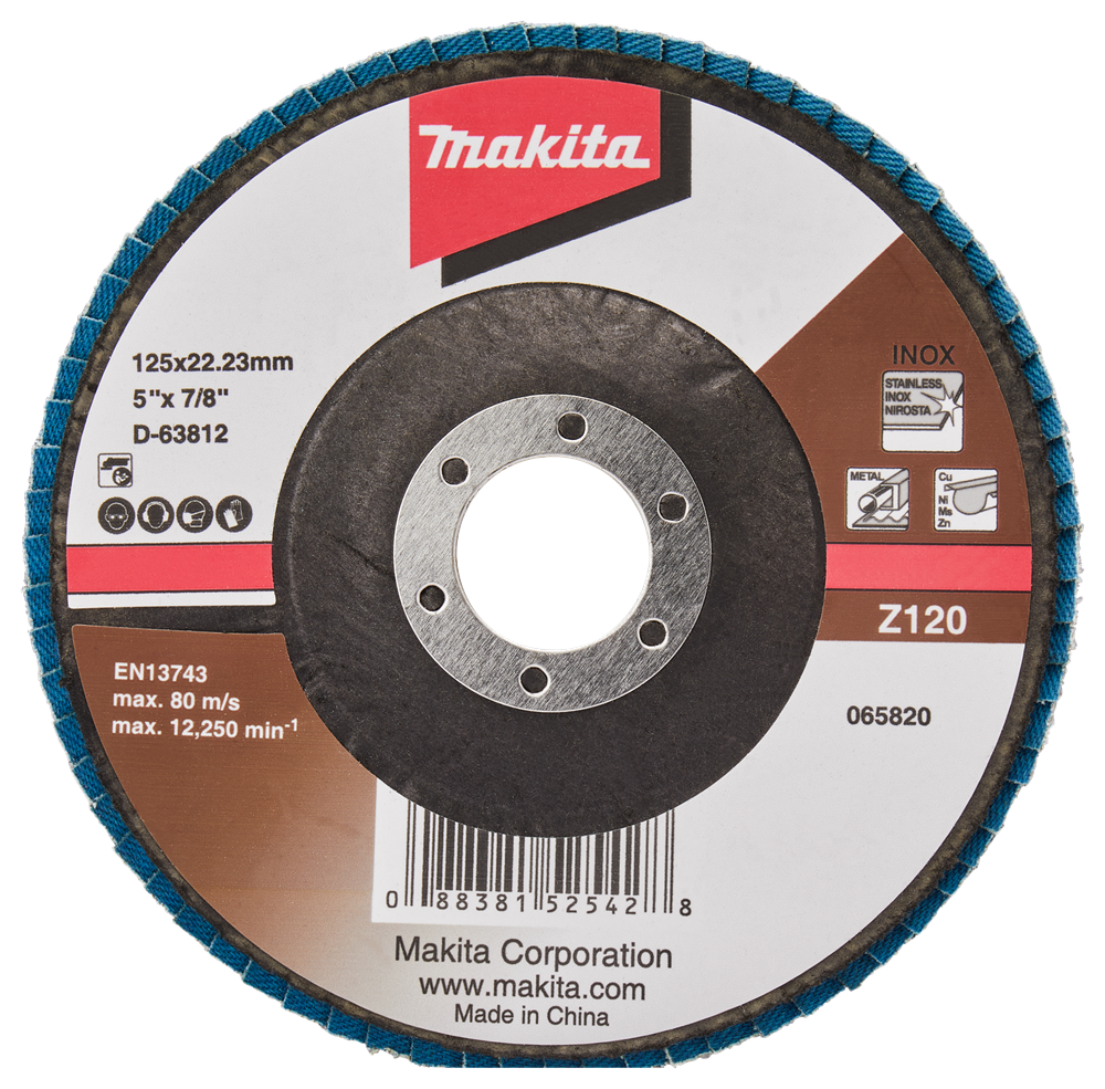 Makita Zubehör Lamellenschleifscheibe 125 mm Z120 – D-63812-10 D-63812-10