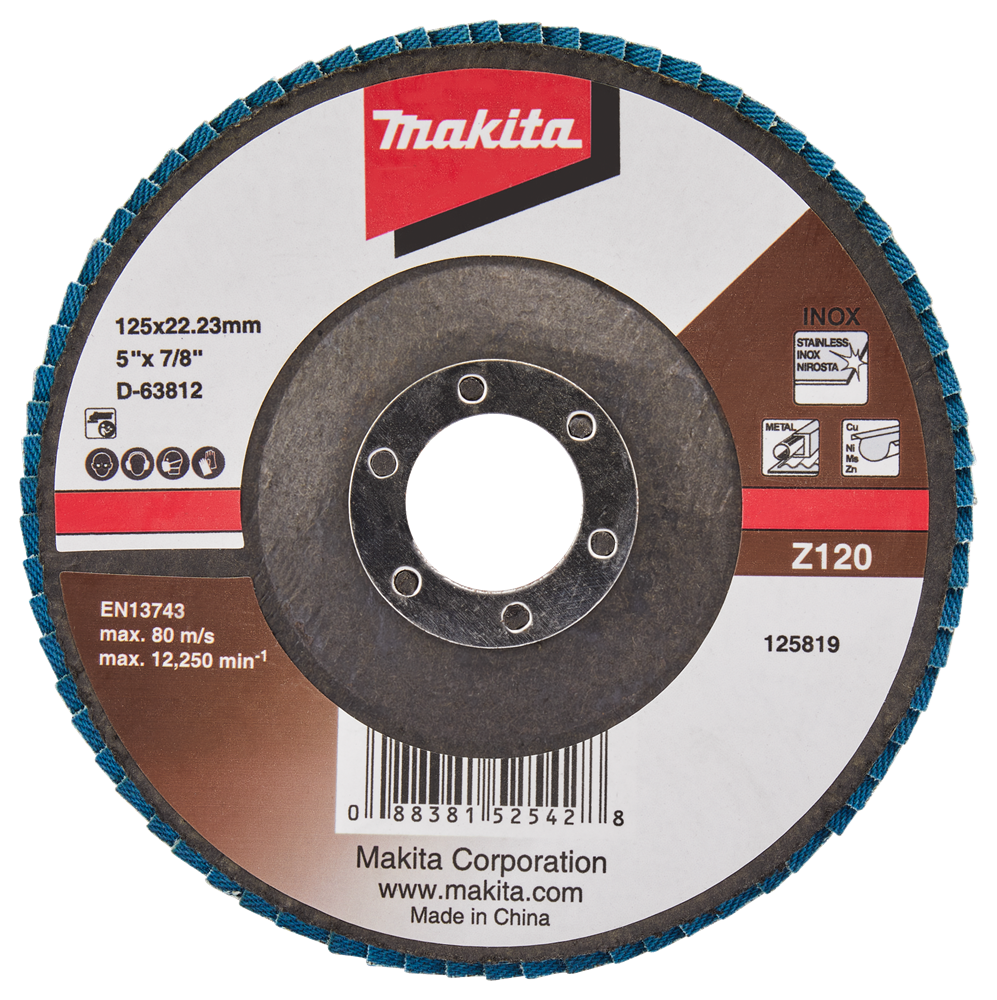 Makita Zubehör Lamellenschleifscheibe 125 mm Z120 – D-63812 D-63812