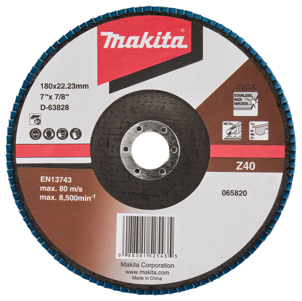 Makita Zubehör Lamellenschleifscheibe 180 mm Z40 – D-63828-10 D-63828-10