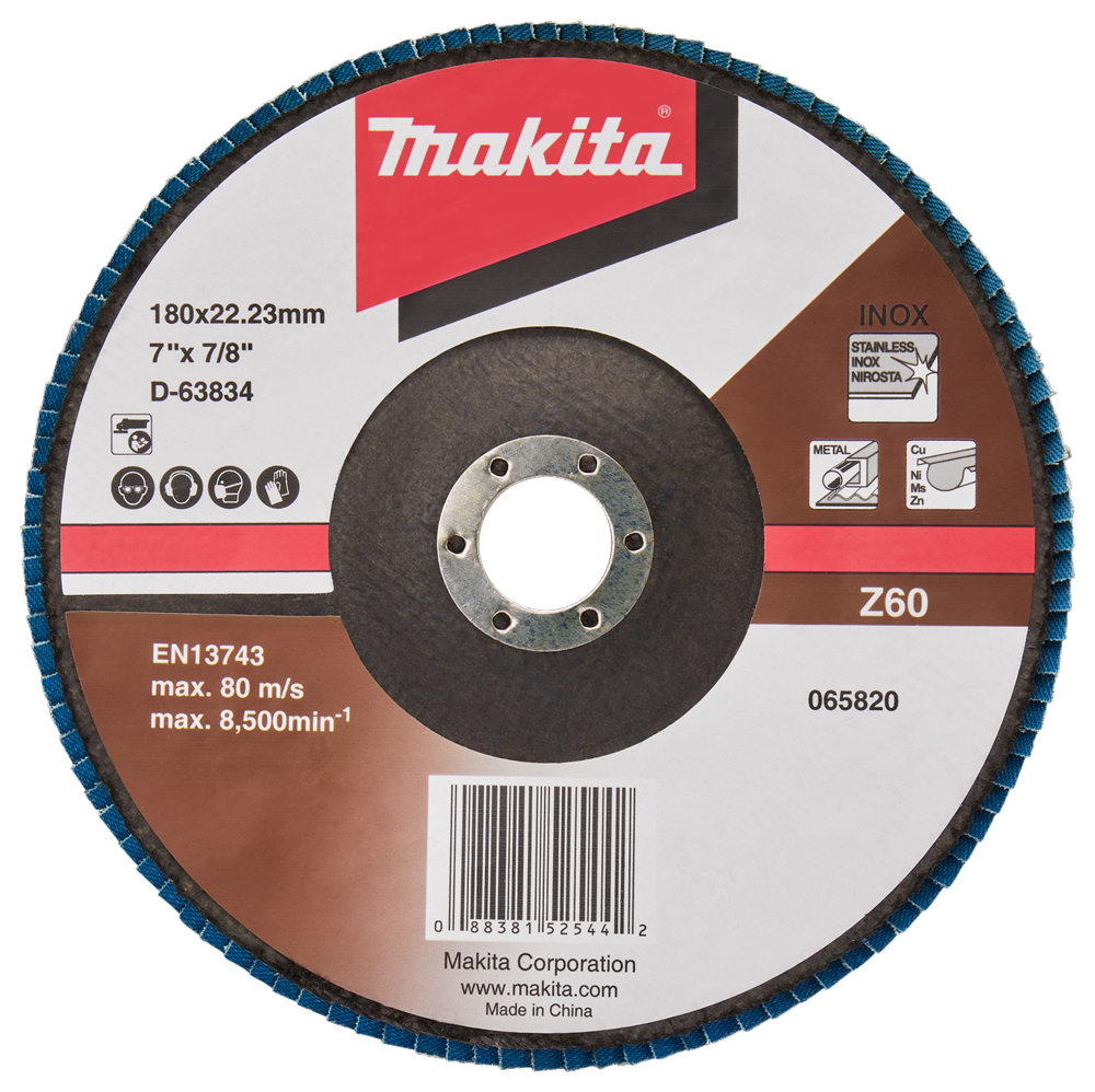 Makita Zubehör Lamellenschleifscheibe 180 mm Z60 – D-63834-10 D-63834-10