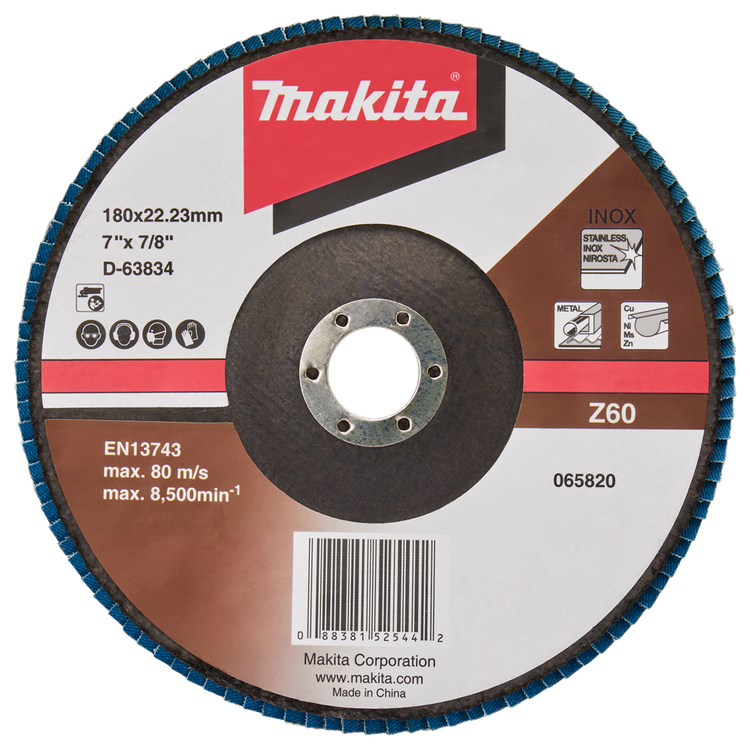 Makita Zubehör Lamellenschleifscheibe 180 mm Z60 – D-63834-10 D-63834-10