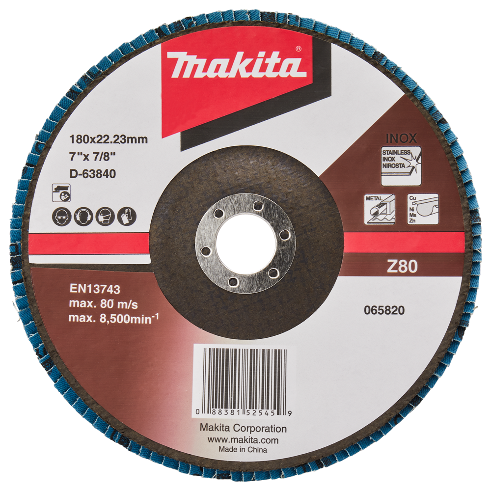 Makita Zubehör Lamellenschleifscheibe 180 mm Z80 – D-63840-10 D-63840-10