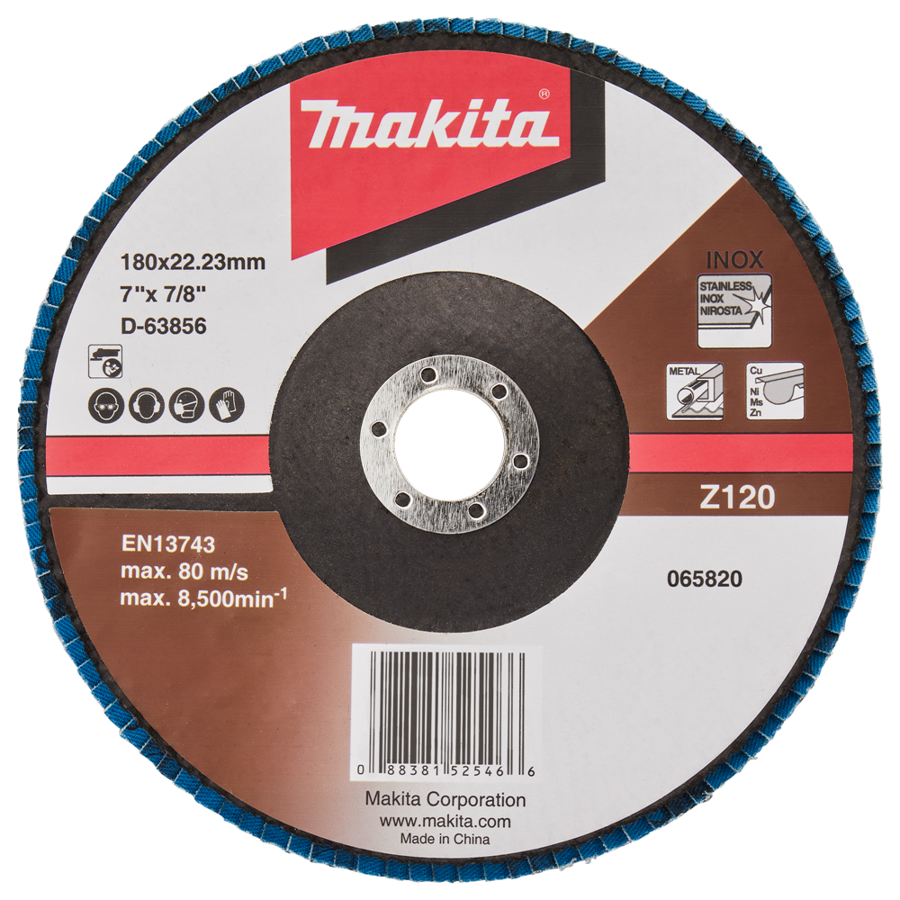 Makita Zubehör Lamellenschleifscheibe 180 mm Z120 – D-63856-10 D-63856-10