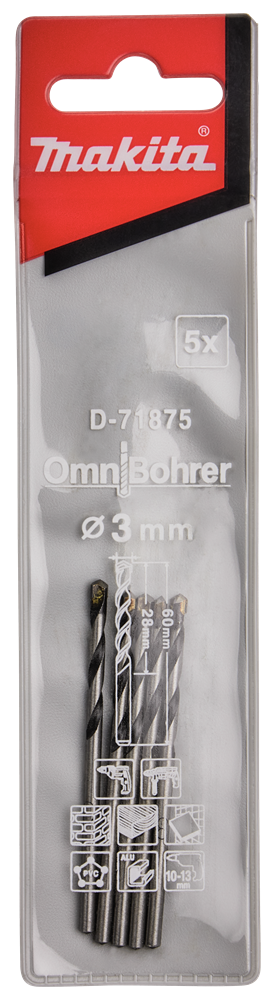Makita Zubehör Multibohrer 3x60mm - D-71875 D-71875