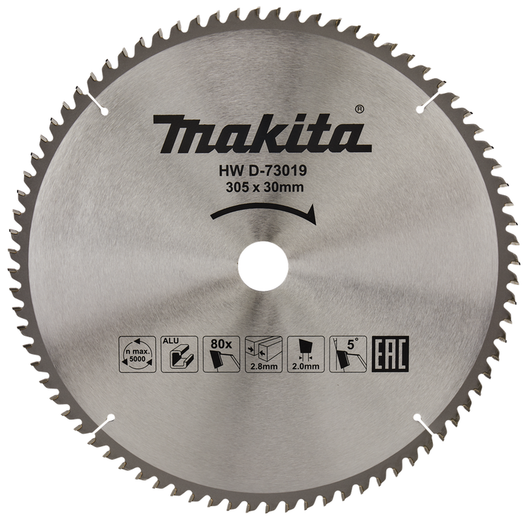 Makita Zubehör Kappsägeblatt Aluminium | Standard, 305x30x2,8 80t 5g - d-73019 d-73019