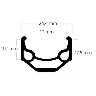 Ryde Velg Zac 19 26 559 x 19C Aluminium 36 Löcher 14g Schwarz