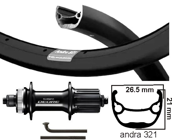 KGS Hinterrad 28 Zoll (622) Velg Andra 321 Schwarze Kassette 8-10 V Disc