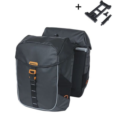 Basilikum Fahrradbeutel Doppelmeilen Tarpaulin schwarz orange mik 34l