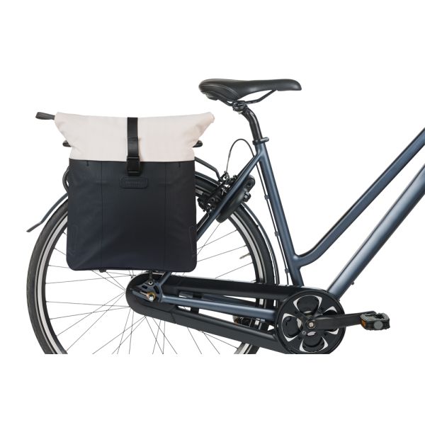 Basil Shopper Vive Mik Hooks 15–20 l, gebrochenes Weiß, Schwarz