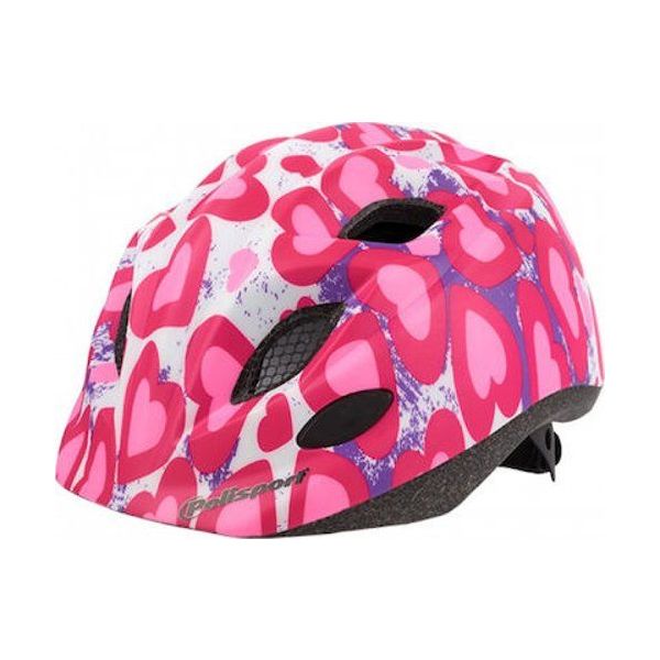 Polisport Kinderhelm Glitterhearts. Größe: s (52 56 cm), Farbe: Pink