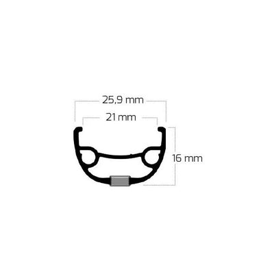 Rimde Rivale 21 Disc 28 29 622*21C Aluminium - 32 Löcher 14g - Schwarz