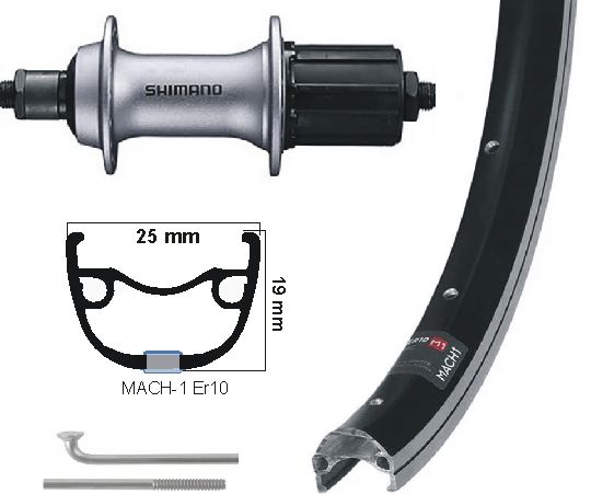 KGs Hinterrad 28 Zoll (622) Schwarz-Silver-Kassette 8-9-Geschwindigkeitsausfälle
