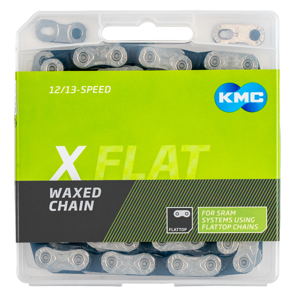 Kmc-Kette X-Flat 12 13V 126L Sram gewachstes Silberschwarz