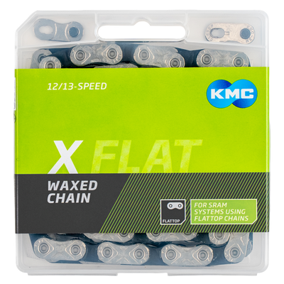 Kmc-Kette X-Flat 12 13V 126L Sram gewachstes Silberschwarz