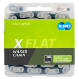 Kmc-Kette X-Flat 12 13V 126L Sram gewachstes Silberschwarz - afbeelding 2
