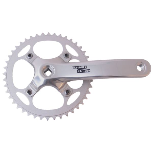 Sturmeyarcher Crankkel 44t Sturmey Archer FCS750 für 3 32 Kette 170 mm für Quadrat -Achs Silber