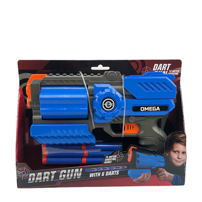 Dartpistole Omega mit 6 Darts blau 25cm