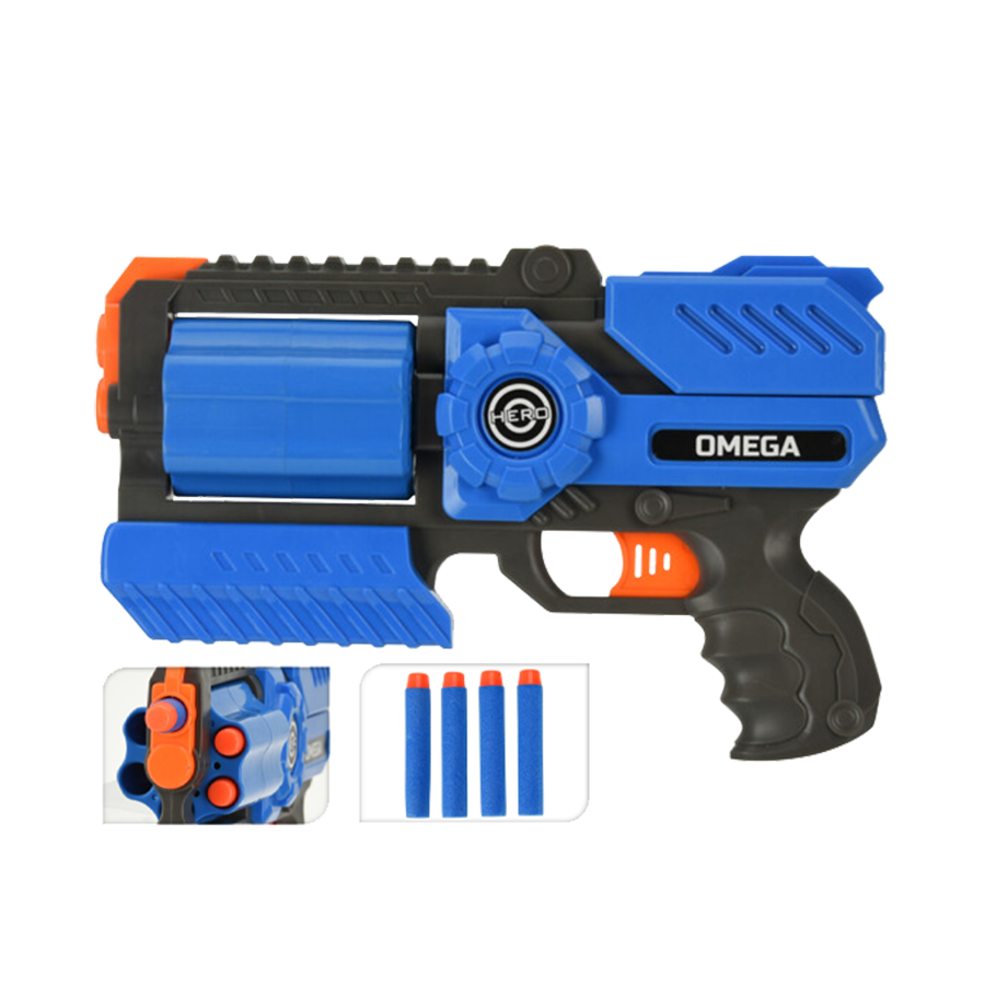 Dartpistole Omega mit 6 Darts blau 25cm