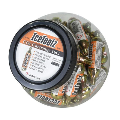 IceToolz CO2-Patronen 16g mit Schraubgewinde A821 (50er-Pack)