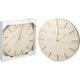Home-Styling-Uhr MDF-Marmoroptik ø30cm beige gold