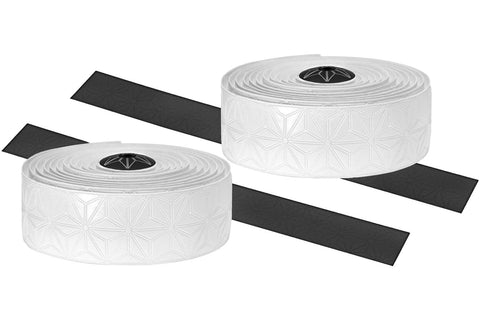 Supacaz Super Sticky Kush einfarbiges Lenkerband weiß inklusive Aluminium-Lenkerstopfen