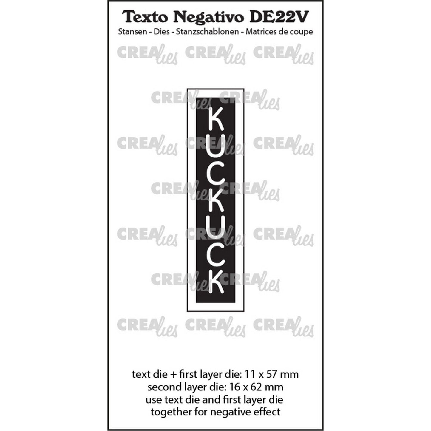 Crealies • texto negativo kuckuck (vertikal)