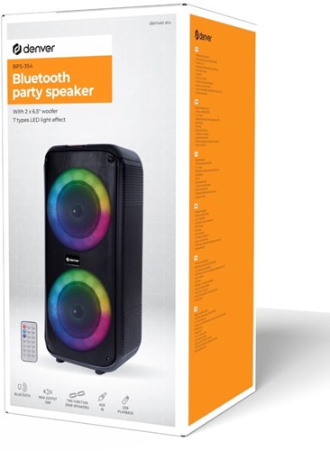 Ty Denver Bluetooth Par-Lautsprecher 200 W wiederaufladbar mit Lichteffekt – 9510480