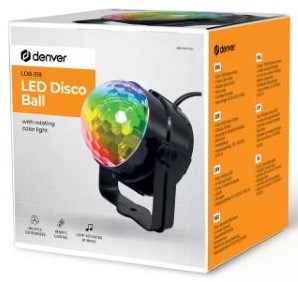Denver LED Partylampe Disco 4W 7 Funktionen +ab schwarz - 9700210