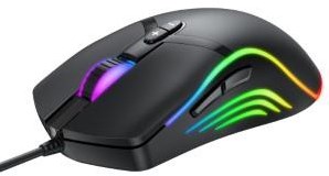 Denver optische Gaming-Maus, kabelgebunden, USB, RGB, hellschwarz – 9510055