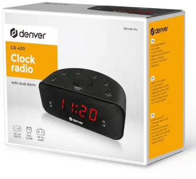 Denver Radiowecker LED FM schwarz Doppelalarm – 8140211