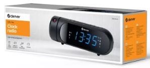 Denver Radiowecker mit Projektions-LED-Doppelalarm schwarz + USB-Anschluss – 8140230