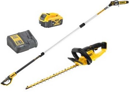 Dewalt 18V XR Teleskopset | Heckenschere und Kettensäge | 1x 5,0 Ah und Ladegerät – dcmpsh56kit-qw – dcmpsh56kit-qw