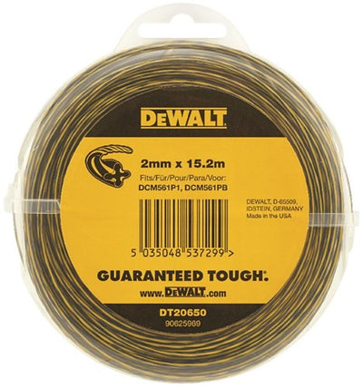 Dewalt-Zubehör 18-V-Rasentrimmer – Ersatzdraht 2 mm x 15,2 m – dt20650-qz