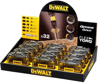 Imp Dewalt Zubehör Thekendisplay 12x Act Torsion Compact 32-teiliges Schrauben-Bit-Set – dt70523tm-qz