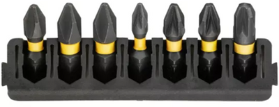 Imp Dewalt Zubehör-Bit-Set | Halter + Torsion wirken | 25mm | pbitset | h1 x1, pbitset | h2 x2, pz1 x1, pz2 x2, pz3 x1 - dt70809-qz