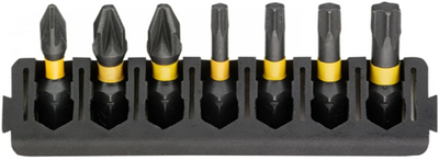 Imp Dewalt Zubehör-Bit-Set | Halter + Torsion wirken | 25mm | pz1 x1, pz2 x2, t15 x1, t20 x1, t25 x1, t30 x1 - dt70813-qz
