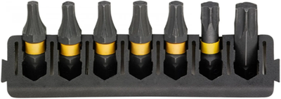 Imp Dewalt Zubehör-Bit-Set | Halter + Torsion wirken | 25mm | t15 x1, t20 x2, t25 x2, t30 x1, t40 x1 - dt70816-qz