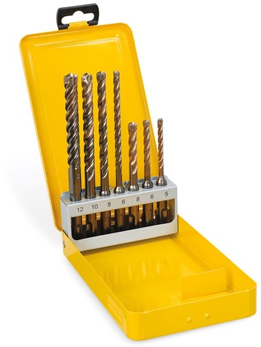 Dewalt Zubehörkassette 7-teilig SDS+ Bohrer XLR (5, 6x2, 8x2, 10, 12mm) – dt8976-qz