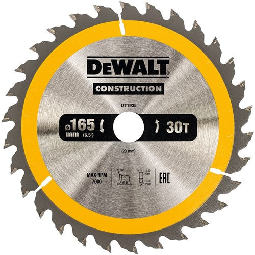 Dewalt Zubehör Kreissägeblatt 165x20x30t - dt1935-qz